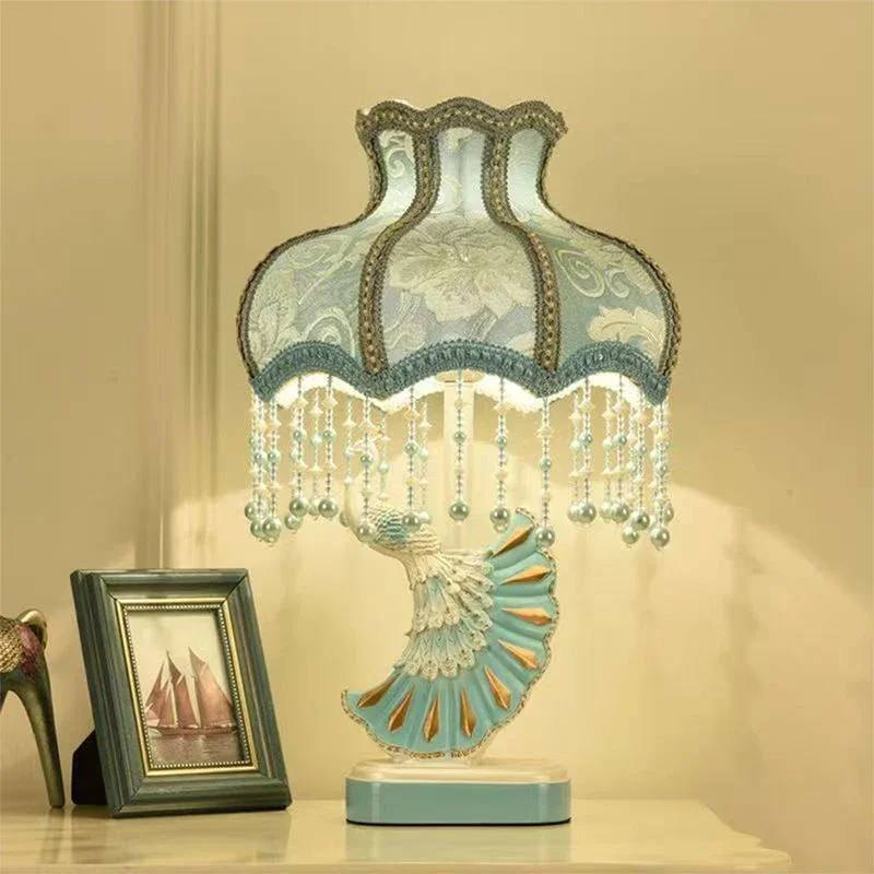 COLIN Europäische Pfau Tischlampe Luxuriöses Wohnzimmer Schlafzimmer Mädchenzimmer Villa Hotels LED Kreativität Nachttischlampe Schreibtischlampe