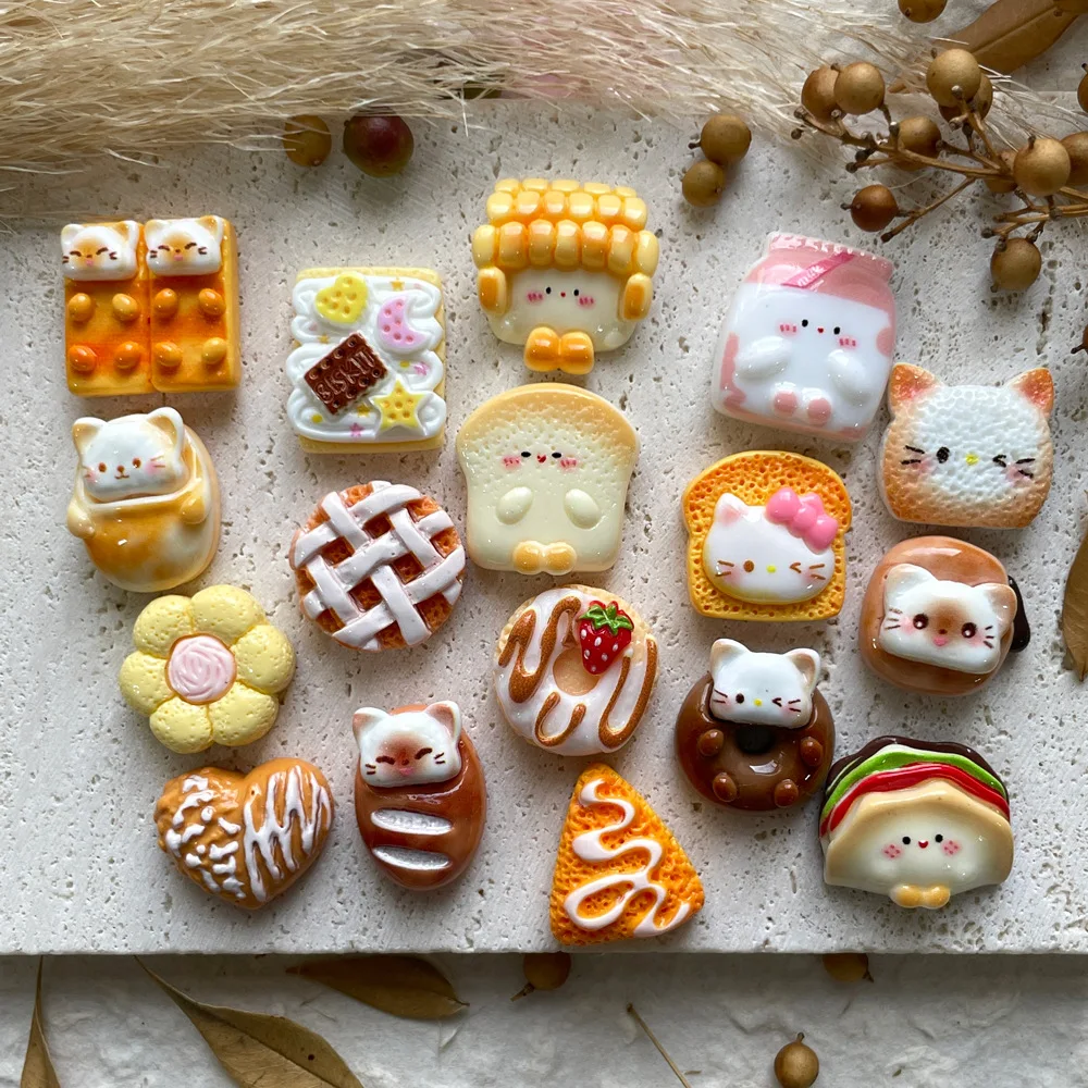 อุปกรณ์ตกแต่งเรซิ่นรูปขนมเค้กมินิโซ 5 ชิ้น สำหรับตกแต่งเคสมือถือ จี้ห้อยผม และงานประดิษฐ์อื่นๆ