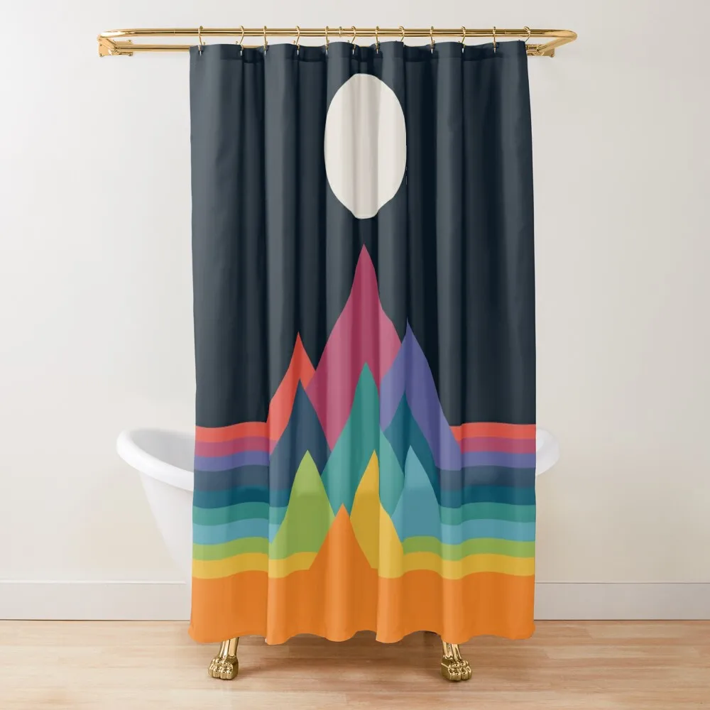 

Whimsical Mountains Shower Curtain Accessories For Shower And Services Bathroom Shower Set Anime Curtain