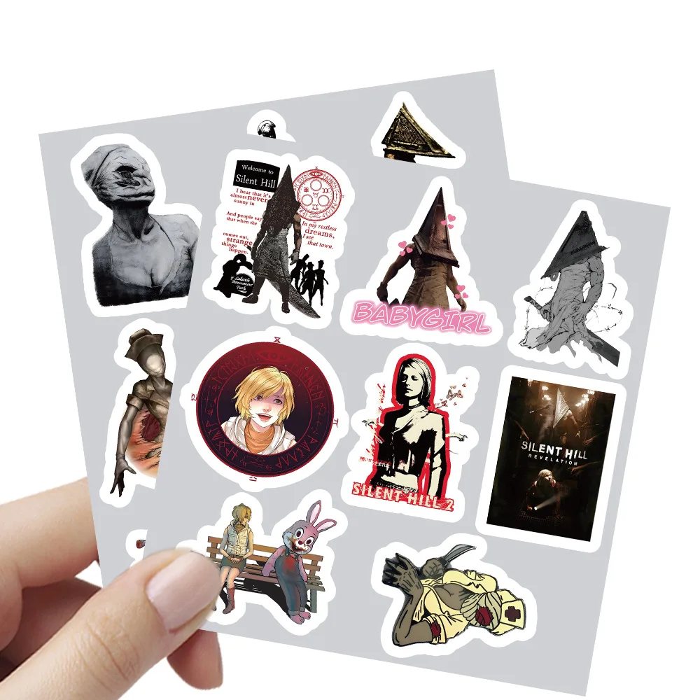50 pçs silent hill filme de terror personalizado criativo adesivos decorativos geladeira skate caixa lápis diy adesivos