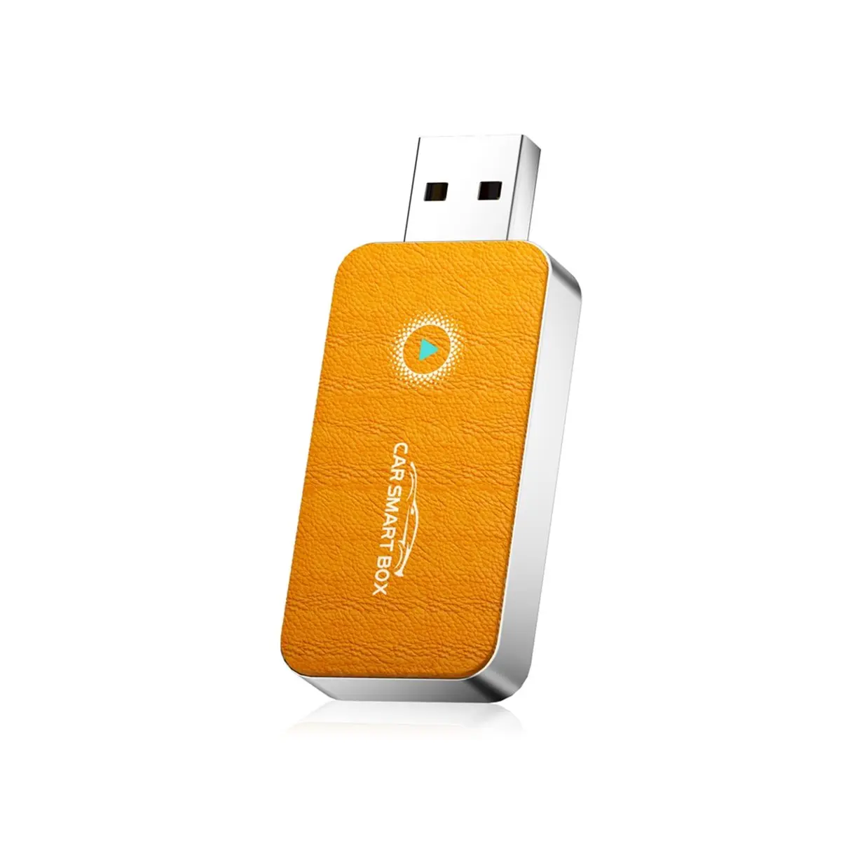 T1211C Tools-2-in-1 Wireless CarPlay & Android Auto Adapter Plug & Play CarPlay Dongle Converts Wired to Wireless Orange