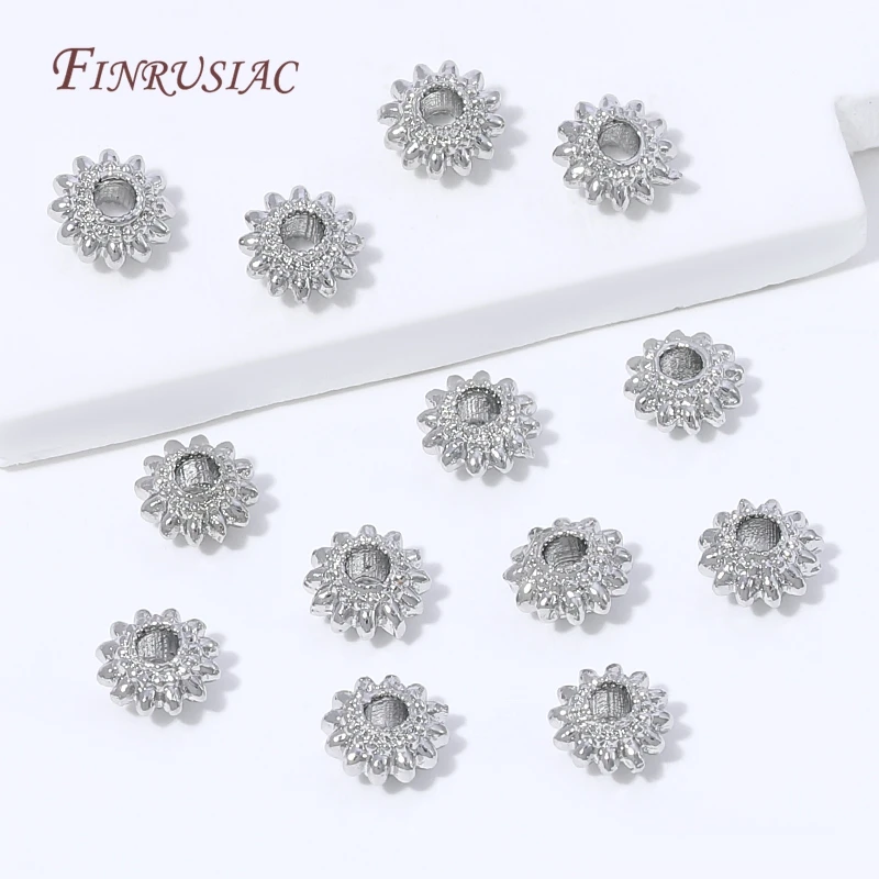 18K Gold Plated Flower Bead Spacer,Rhodium Plated Beads For Jewelry Making DIY Bracelet Necklace Accessories,Beads Separators image 3