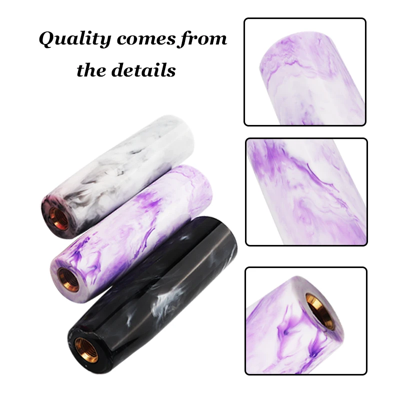 JDM Universal Acrylic Long Gear Stick Shift Knob Manual Transmission Marble Lever Shifter Knob Head with M8 M10 Adaptor