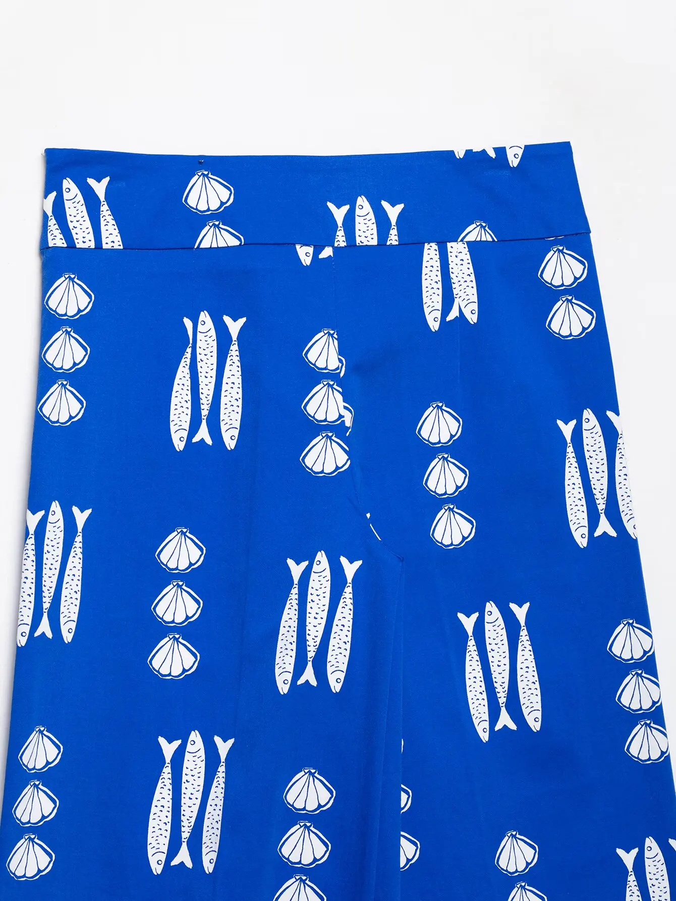 KONDALA Schickes Lässiges Bedrucktes Fisch-Motiv 2026 Damen-Anzug mit Knöpfen, Sexy Schmal Geschnittene Weste + Weite Hose mit Schleife und Reißverschluss, Böhmisches Damen-Set – Detail 17