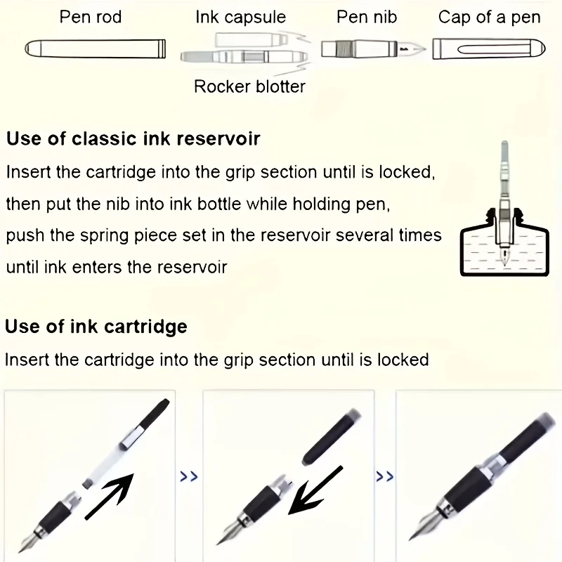 10/20/40 Stück, 2,6 mm schwarze Tintenpatronen, geeignet für Stifte, Schreiben, Zeichnen und Bürobedarf – Detail 6