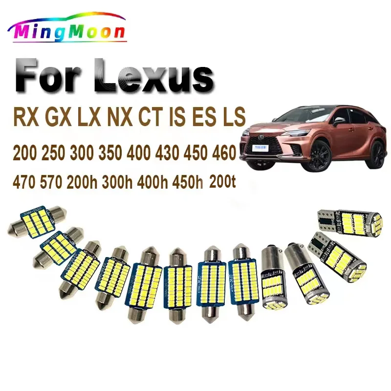 LED Bulbs For Lexus RX GX LX NX CT IS ES LS 200 250 300 350 400 430 450 460 470 570 200h 300h 400h 450h 200t Interior Light Kit