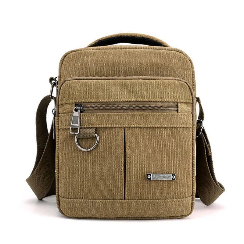 Canvas Shoulder Bag Men\'s New Korean Style Canvas Messenger Bag Outdoor Leisure Travel Portable Single-Shoulder Bag