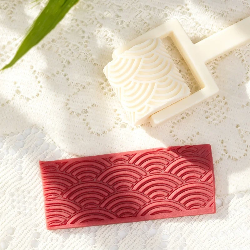 Mini Knot Embossing Roller with Geometric Weave Texture Interlace Braided Chevron Grid Pattern Roller DIY Polymer Clay Jewelry