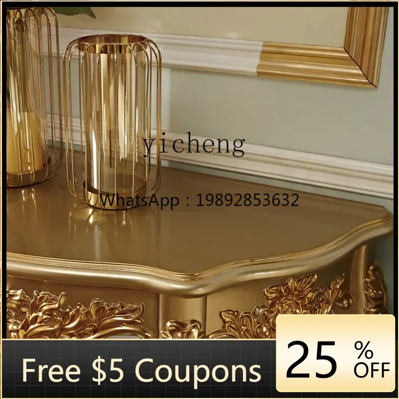 

A1 Console Tables Solid Wood Entrance Cabinet Hall Cabinet Wall Table Villa Corridor Semicircle Console