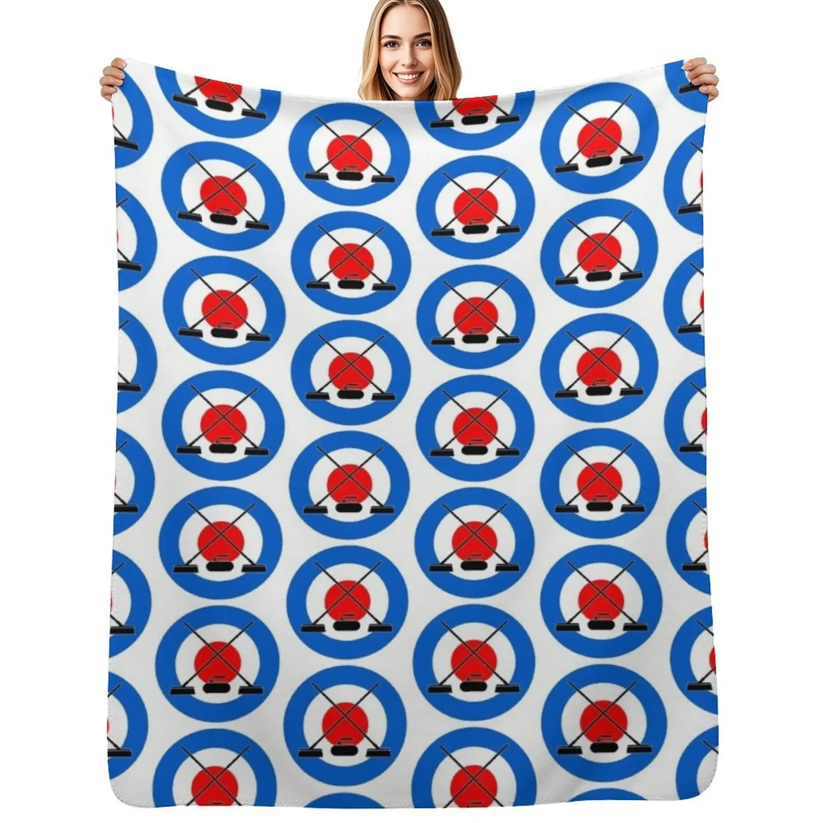 

curling icons Throw Blanket Flannel Flannels Thermals For Travel halloween Blankets