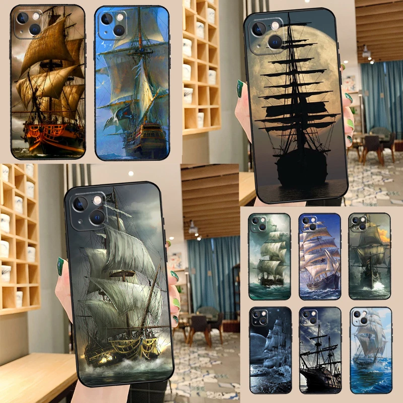 Sailing Pirate Ship Boat Case For Xiaomi 17 Ultra 14 15 13T 14T 15T Pro Cover For POCO X8 Pro Max X7 X5 X6 F5 F6 F7 F8