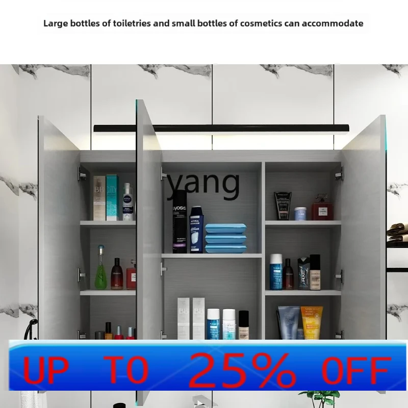 

LMM stainless steel bathroom mirror cabinet mirror box wall-mounted toilet mirror cabinet