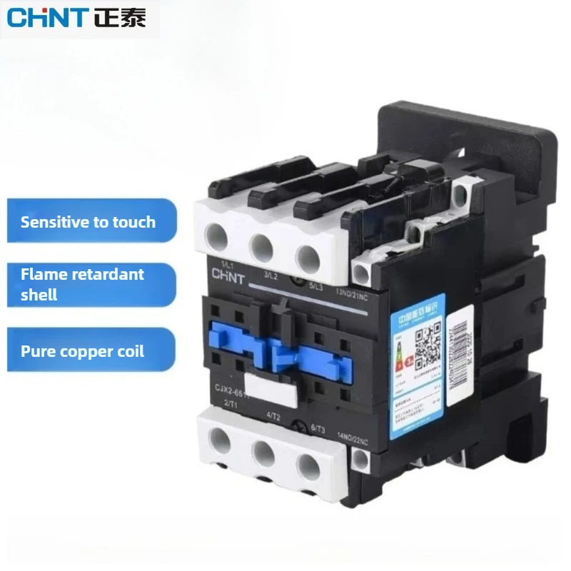 Chint 3-Phase AC Contactor CJX2 4011/5011/6511 220V/380V 1NO1NC Ideal for Compressor/Generator