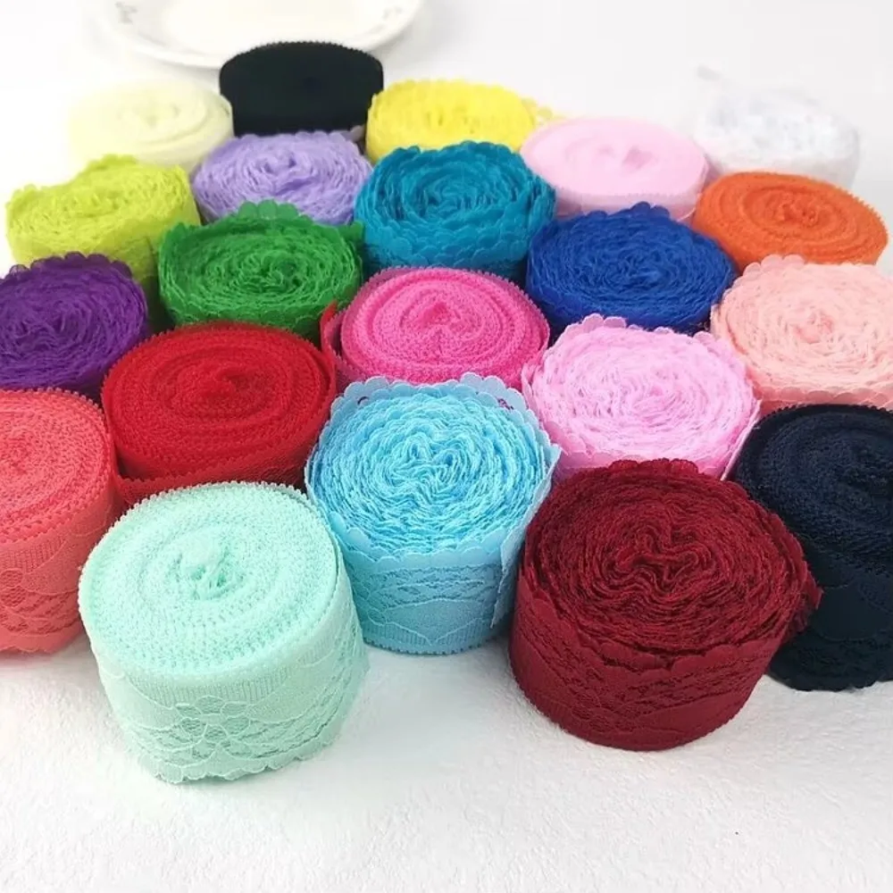 New Mesh Embroidery Lace Ribbon Tape Non-Stretch Woven Cotton Flower Lace Trim Unilateral Trim Tape Curtain Craft