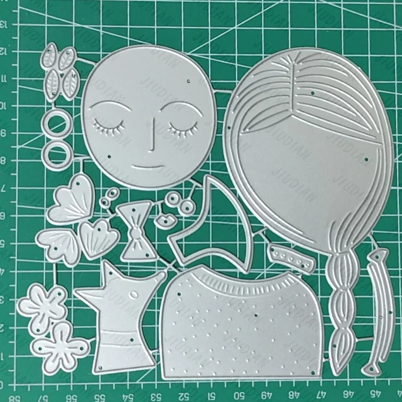 

New Beautiful Girl Flowers Cutting Dies DIY Paste Handicrafts Metal Cutting Blade Mold Production of Relief Album Greetingcards