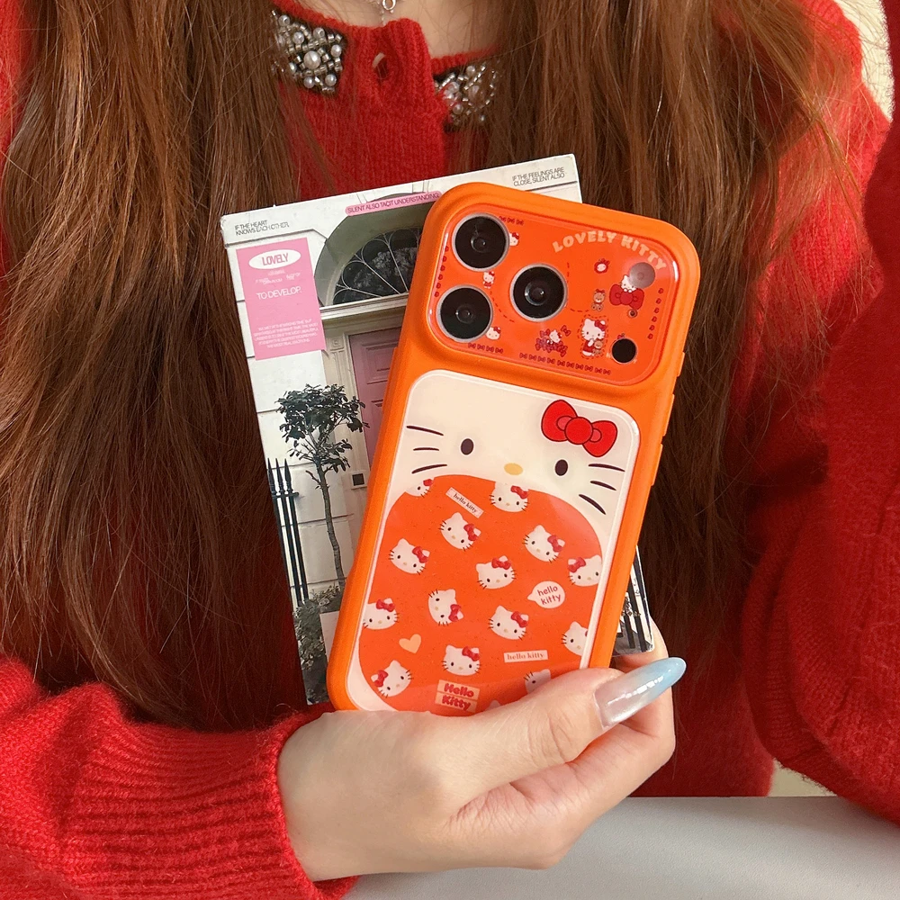 Fashion Cute Cartoon Sanrio Hello Kittty Bow Phone Case For iPhone 17 Pro 16 15 Pro Max Cases Shockproof Hard IMD Cover