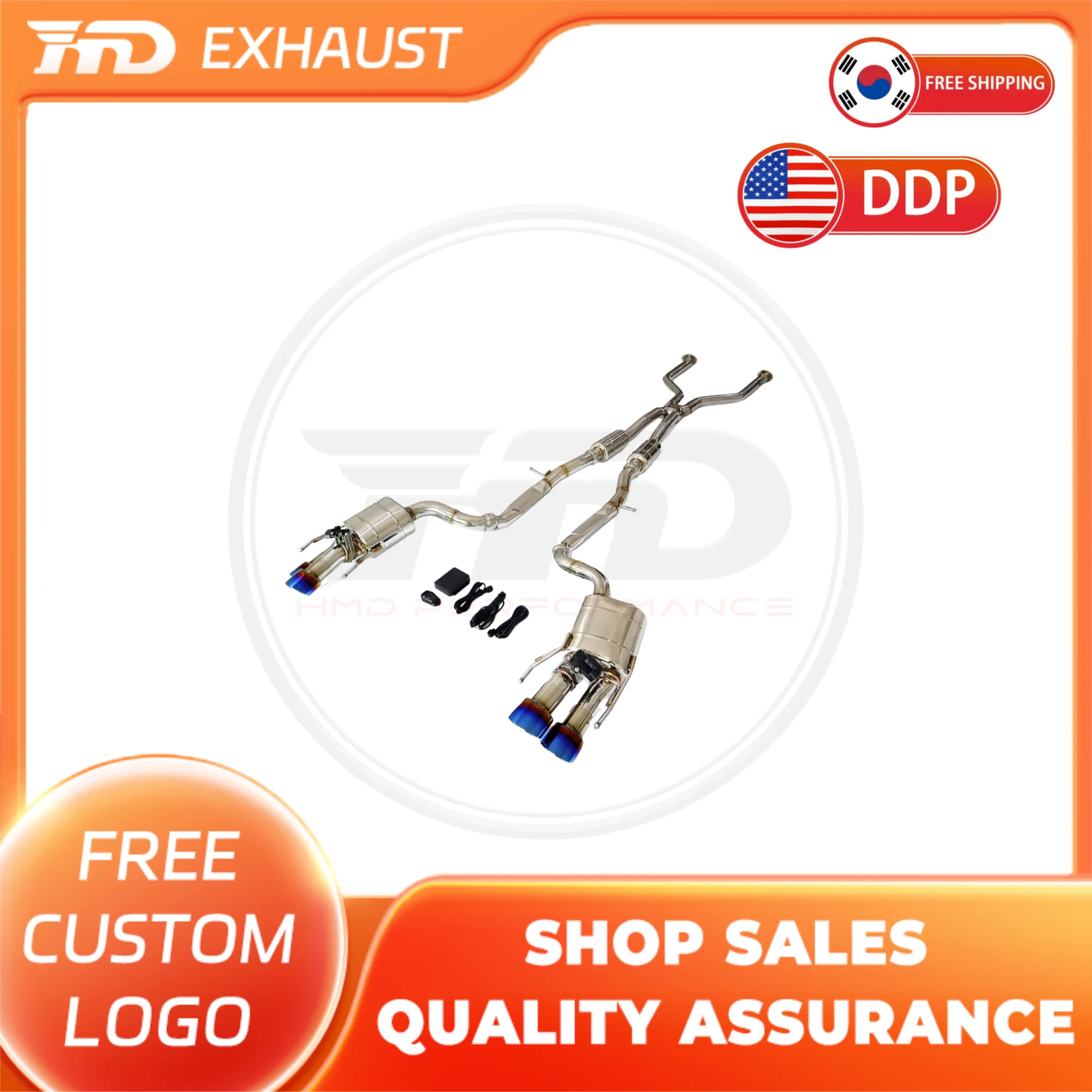 

HMD Hot Sales Stainless Steel Exhaust System Catback exhaust for Lexus RCF 5.0 Muffler With Electronic Valve X-pipe Design