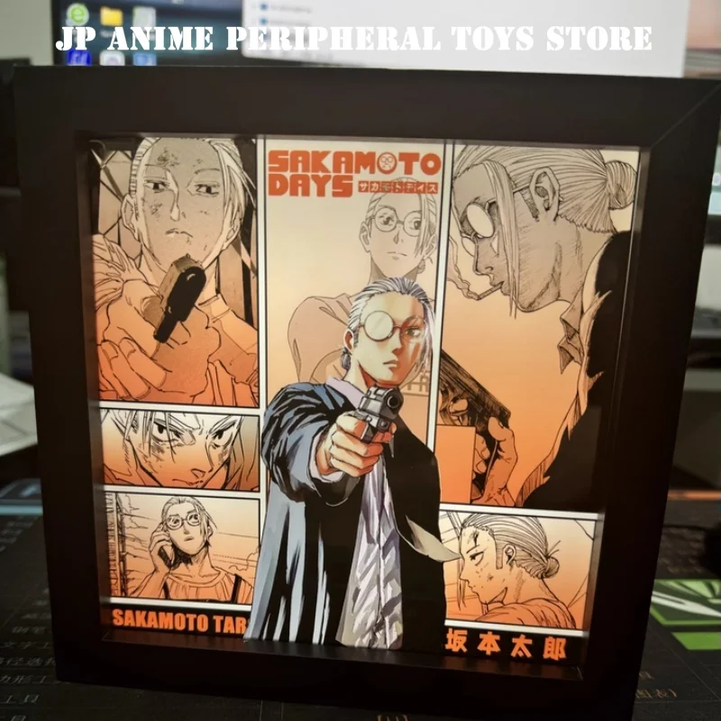 

New Anime Sakamoto Days Comic Lamp Cartoon Shin Asakura Figure Night Light Desktop Ornament Fan Collection Gift