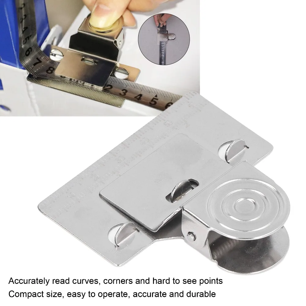 Stainless Steel Construction Measuring Tape Clip Tool For Curves and Surfaces Compact Design Corners Clamp Holder