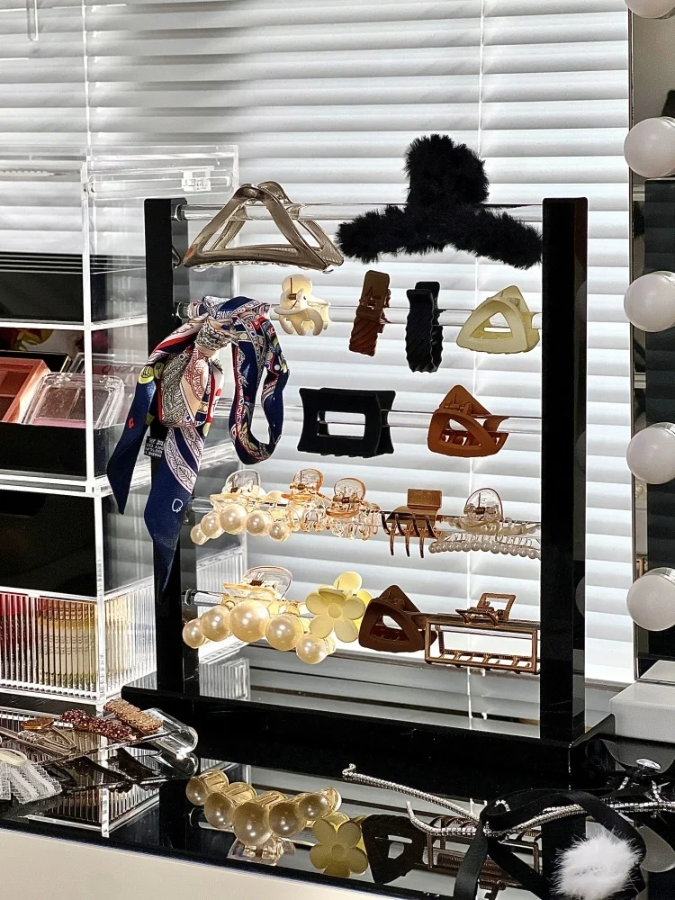 Acrylic Hair Clip Storage Box No-Assembly Multi-Layer Display Rack Perfect for High-End Headwear and Accessories
