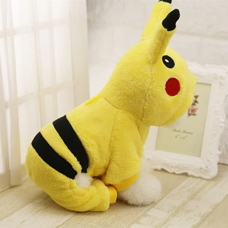 Pokemon Pikachu Pet Clothes Teddy Bichon Pomeranian Small Puppies Cat Dog Clothes Kawaii Birthday Gift Anime Peripherals