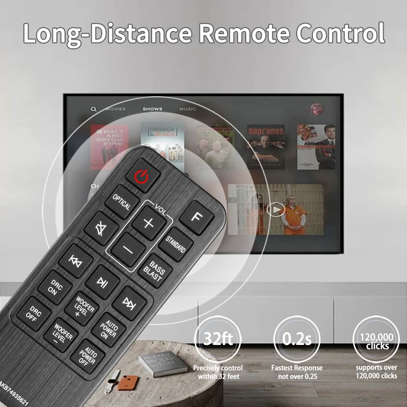 อาเคบี 74935621   โคฟ 33552424   สําหรับ LG การเปลี่ยนรีโมทคอนโทรลสําหรับ LG Soundbar SJ2 SPJ2BW SPJ2B-W SJ2.AEUSLLK SJ2.DEUSLLK