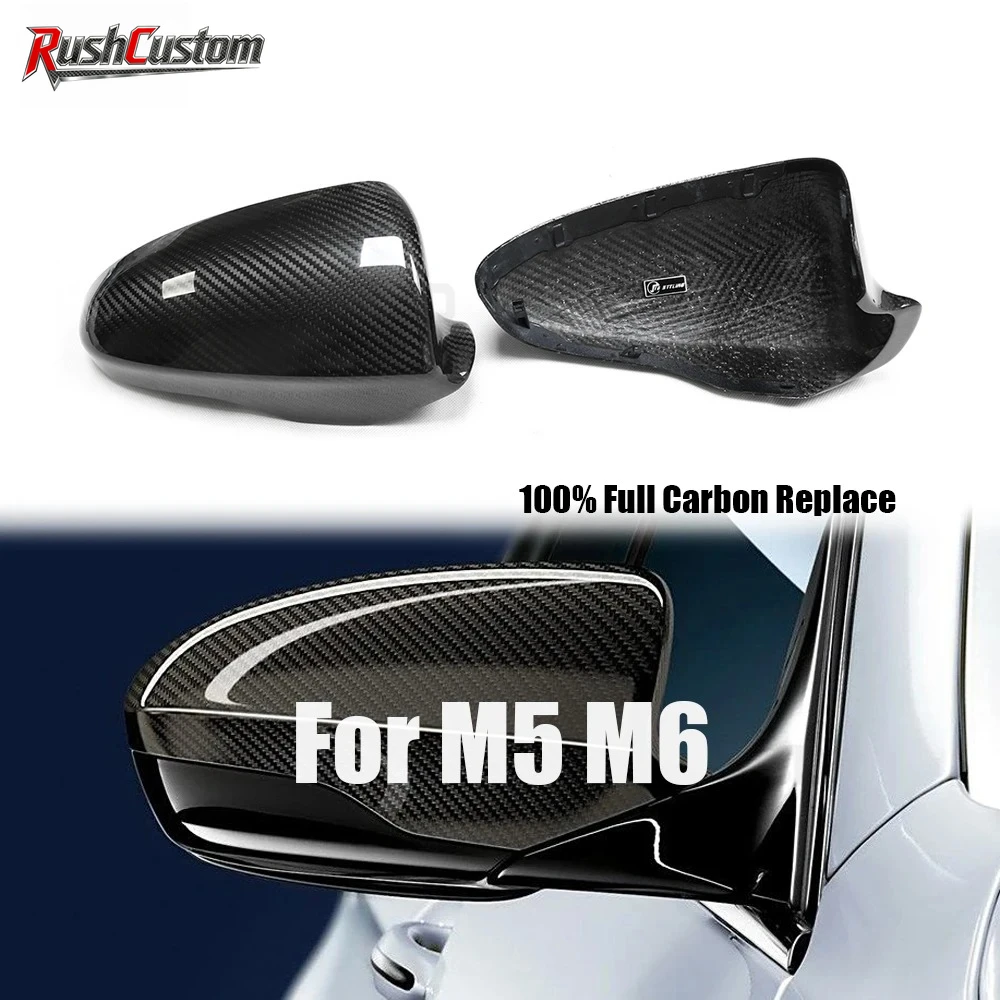 

For BMW M Series 2012-16 F10 M5 F06 F12 F13 M6 Real Dry Full Carbon Fiber Rear View Side Forged Mirror Cover Replacement