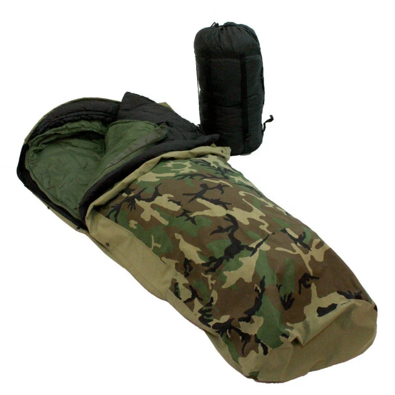 

olive + black + woodland camouflage custom Sleeping Bag outdoor Sleeping Bag