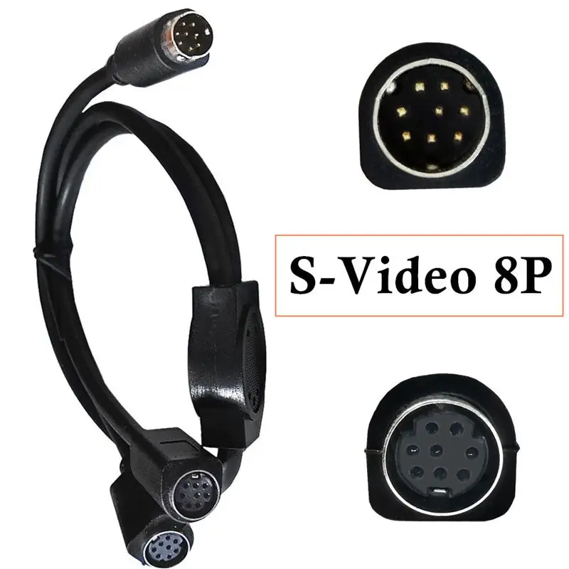 1/2 Male/Female Mini DIN 8Pin Y-Type Adapter Cable S Terminal Cable MD 8-Core Audio And Video Cable S Video Set-Top Box Cable