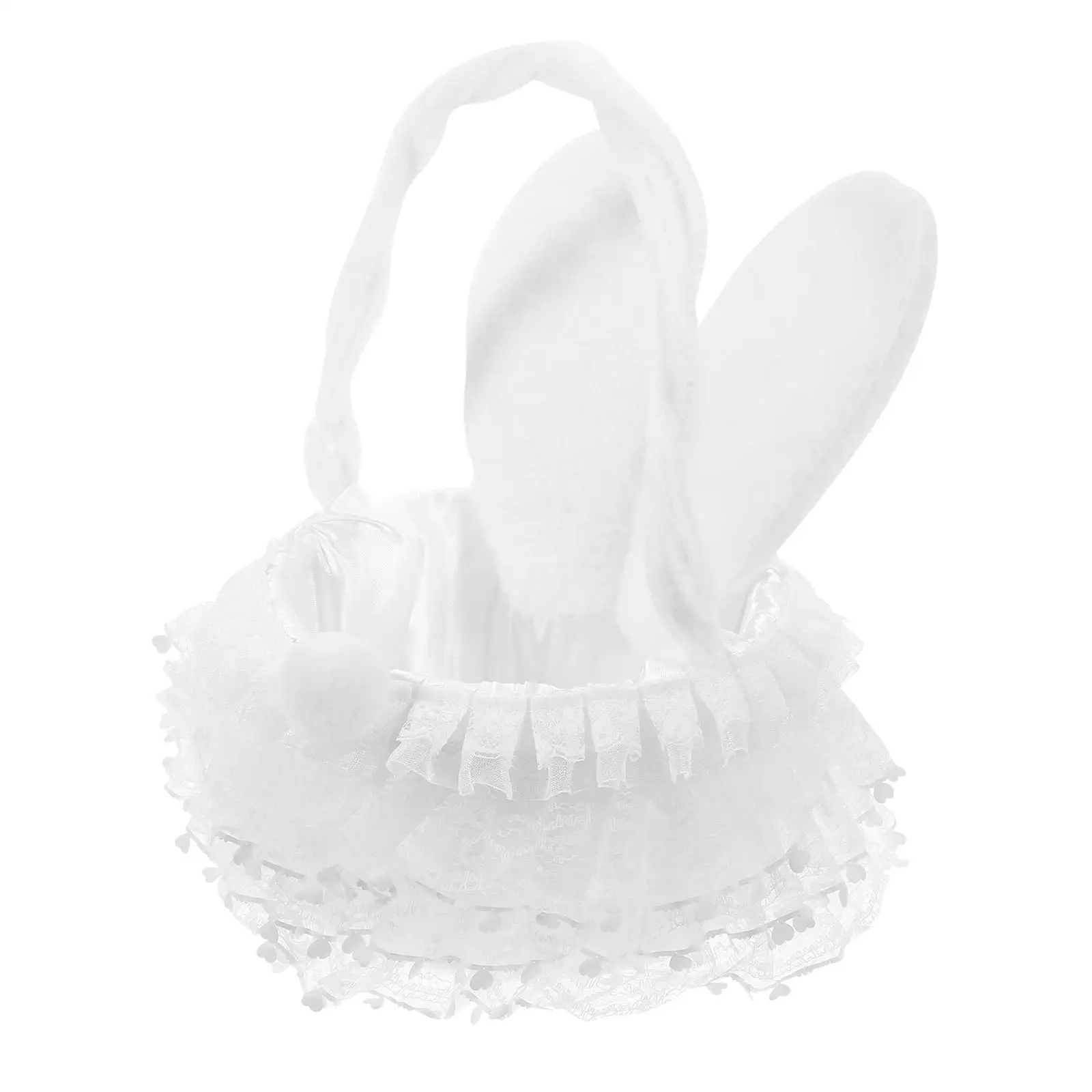 

Easter Favor Basket with Handle Flower Girl Petal Holder Plastic Tote Small Treats
