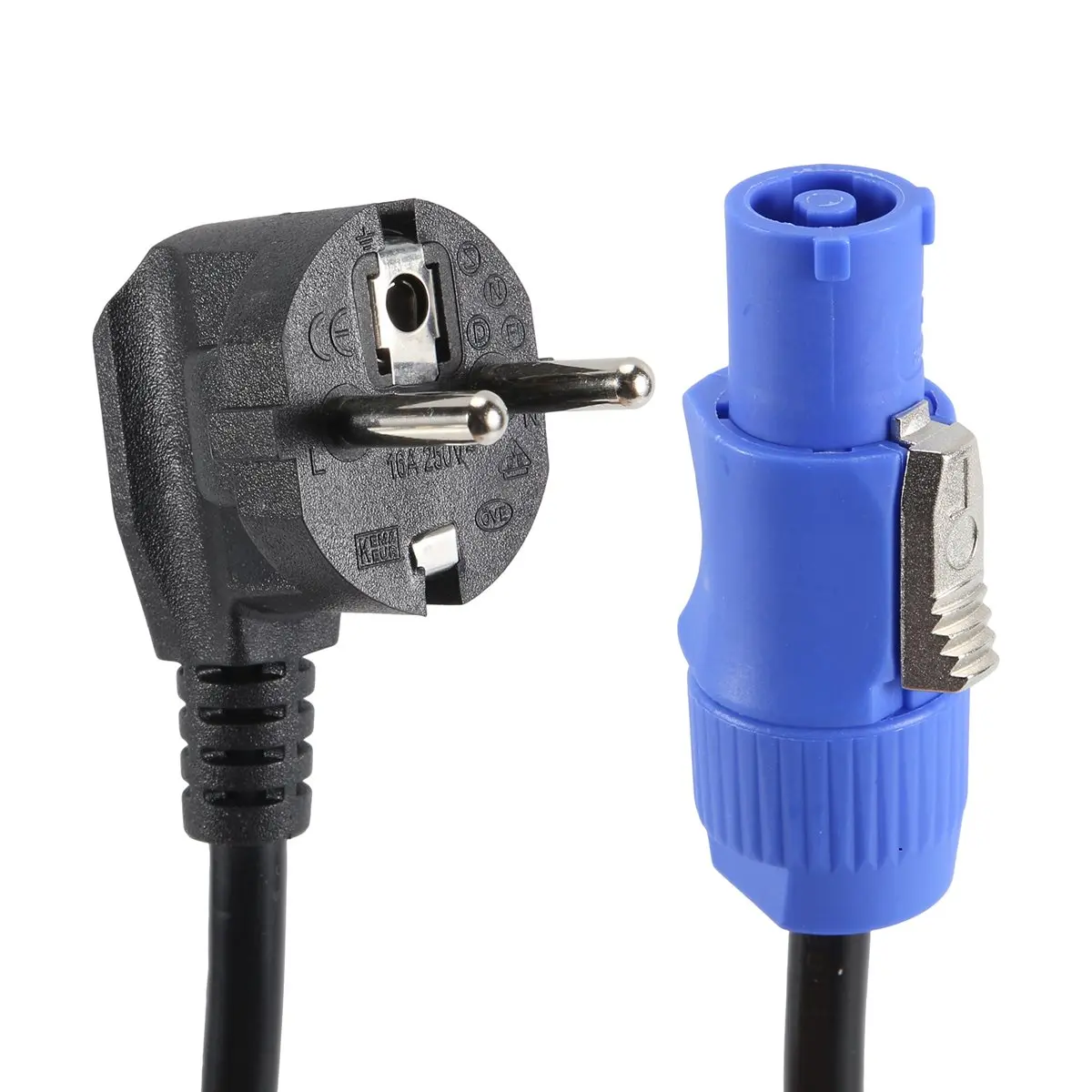 A40I Powercon Plug 1.5M Black Stage Light Power Cable, 3-Core DMX512 LED Event Lighting Cord Aviation Power Cord EU PLUG