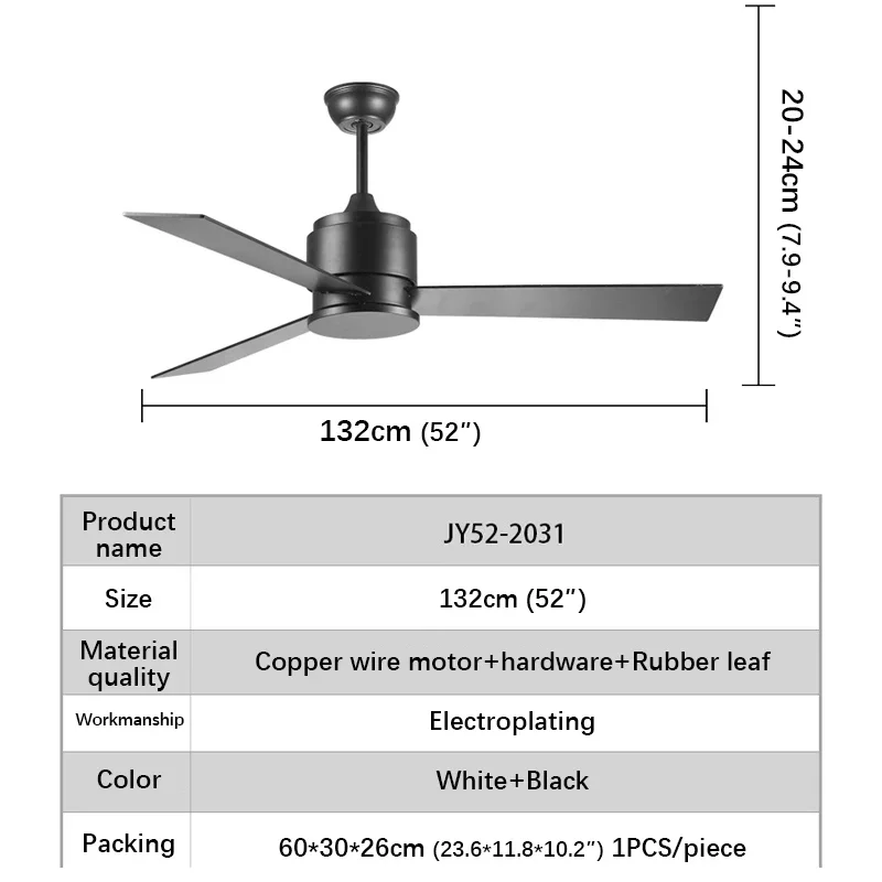 RONIN Nordic Without lights Ceiling Fan Modern Minima lism Living Room Bedroom Study Cafe Hotel