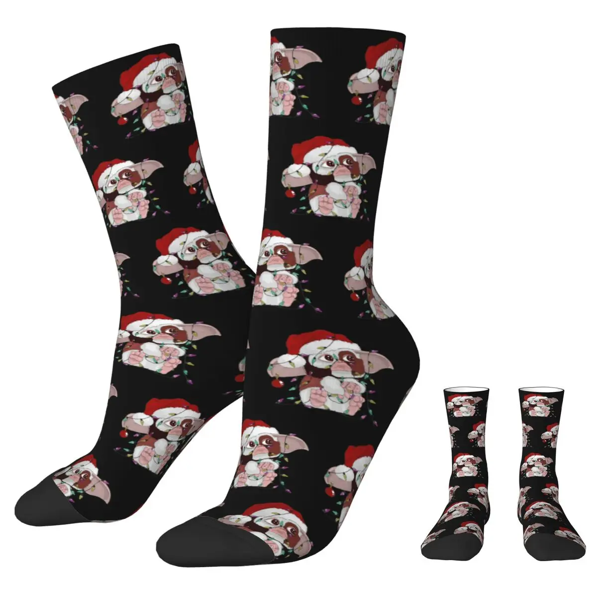 Gizmo Gremlins Stockings Christmas fanart Printed Gothic Socks Winter Non Skid Socks Adults Men Skateboard Comfortable Socks