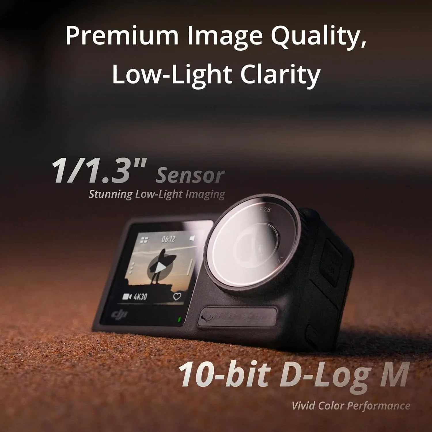 with a 1/1.3-Inch Sensor, Stunning Low-Light Imaging,10-bit 4 Essential Combo, 4K/120fps Waterproof Action Camera