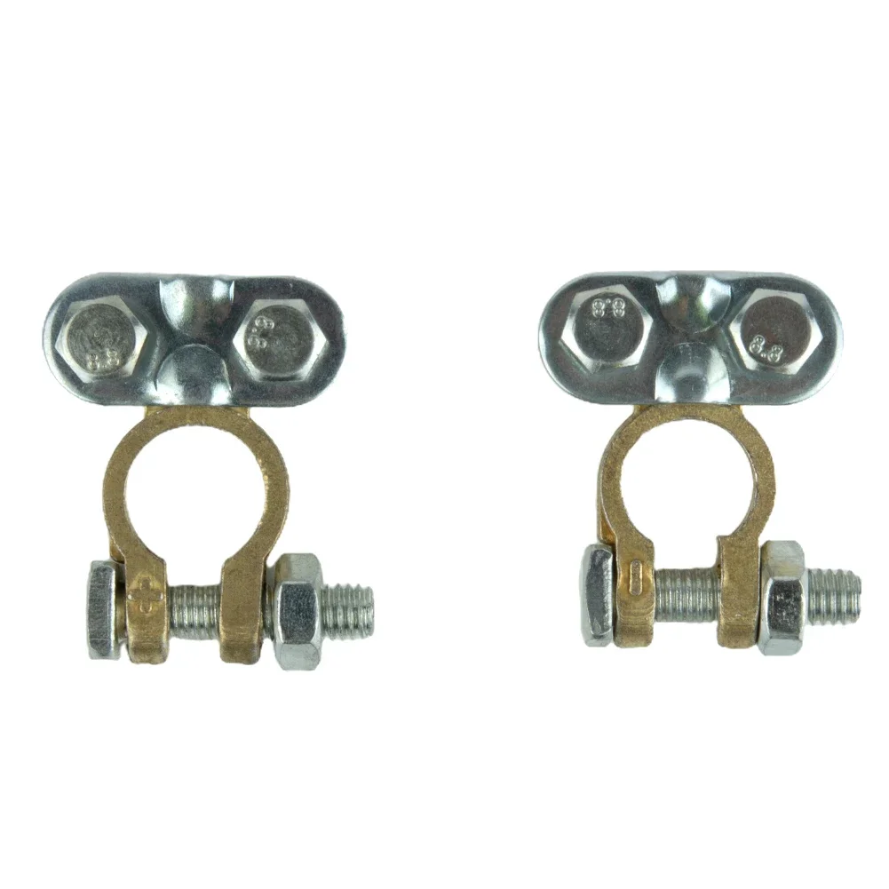 2X Connettori Terminali batteria Morsetti per roulotte Sostituzione 12V/21mm Larghezza testa Ottone/Alluminio Batteria per auto Terminali batteria