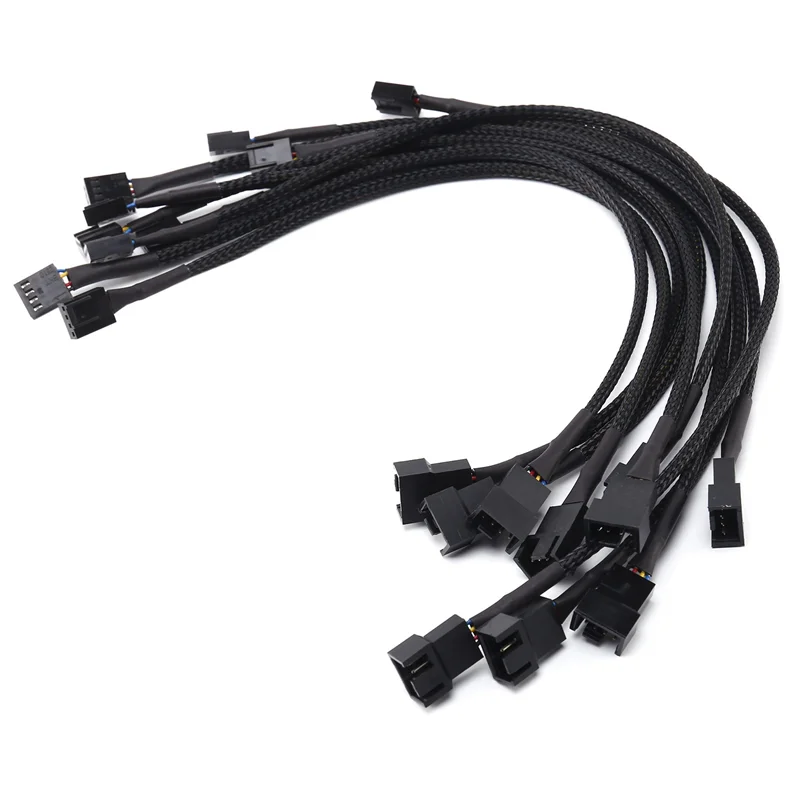ABKN-30PCS 4 Pin PWM Fan Extension Power Cable Connector Case Male To Female Extending Cables Compatible With 4 Pin/3Pin Fan