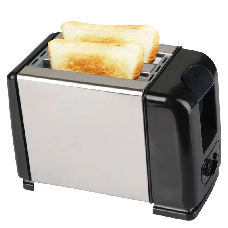 Stainless Steel Metal Electric Toaster with removable crumb tray 2 slices home bread toaster