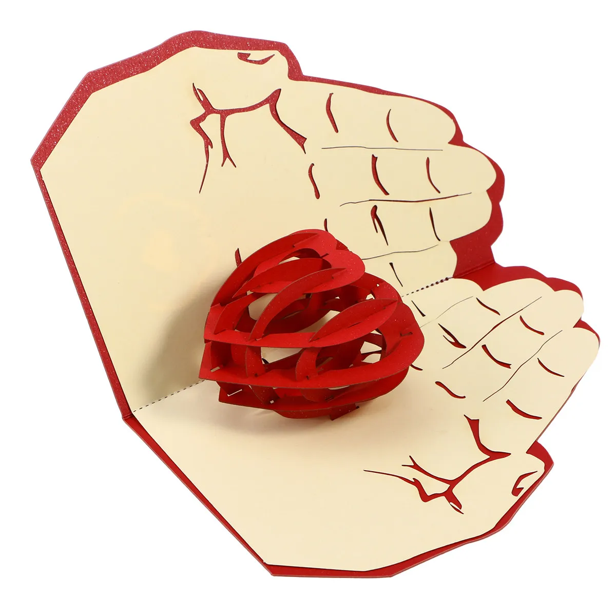

Up Greeting Cards Handmade Kirigami Paper Craft Red Blank Inside For Mother'S Day Gift Women Birthday Card Printing