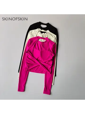 Sexy Back Sports Top for Women Autumn and Winter New Style Big Backless Yoga Suit Spicy Girl Long Sleeved Fitness T-shirt