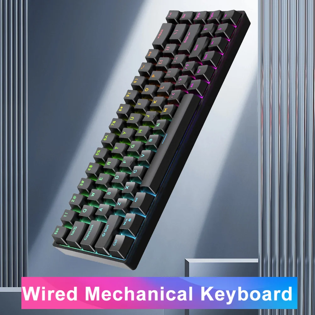 

Проводная механическая клавиатура с магнитной осью, 68 клавиш, игровая механическая клавиатура для киберспорта, игровая клавиатура с возможностью горячей замены для геймера, домашнего офиса