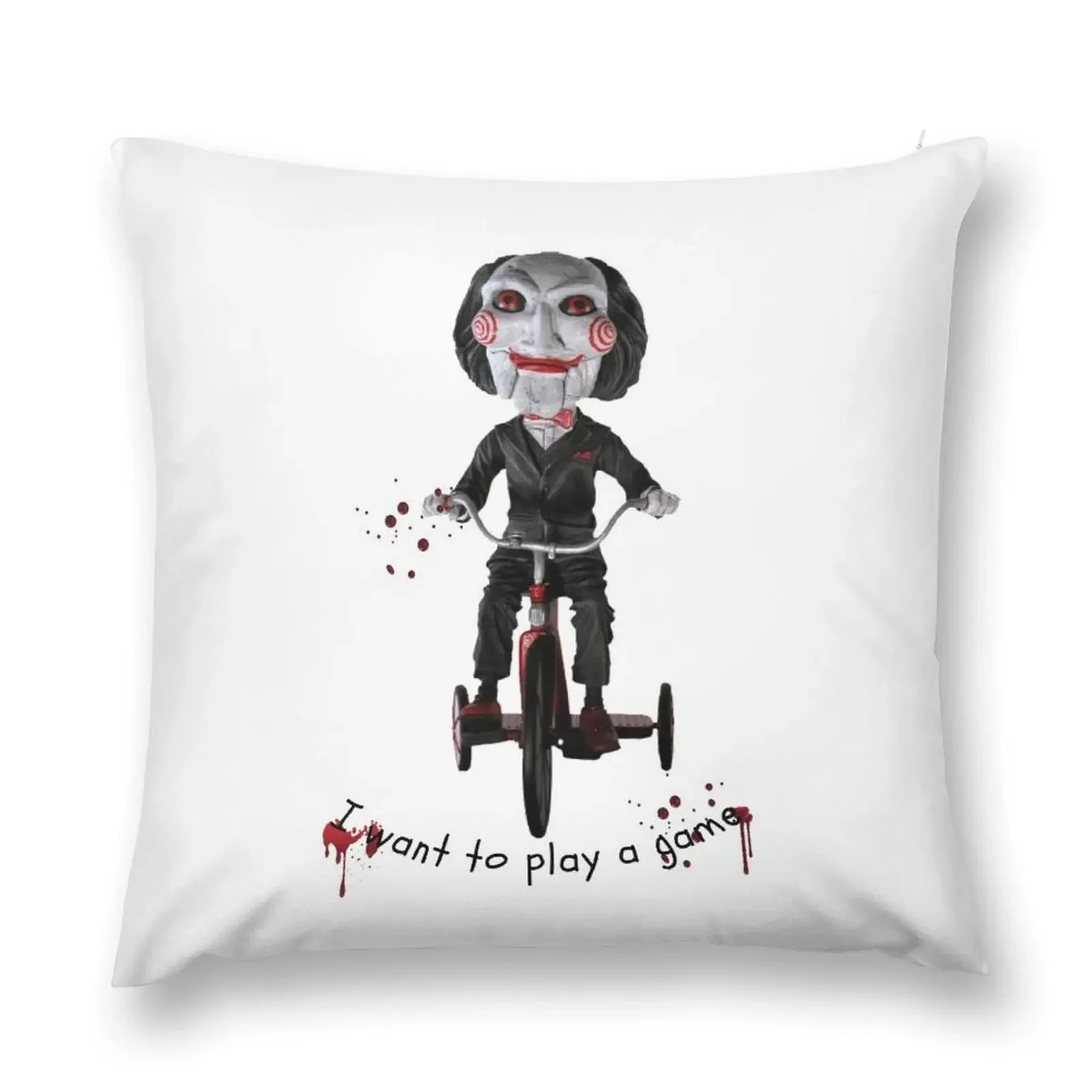 SAW - Jigsaw - I want to play a game Throw Pillow Anime Cushions Cover Embroidered Cushion Cover pillow