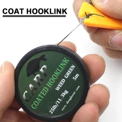 5m Carp Fishing Line Hook Link Carp Coated Hooklink Braid Line for Hair Rig 15IB 25IB 35IB Carp Coarse Fishing Tackle