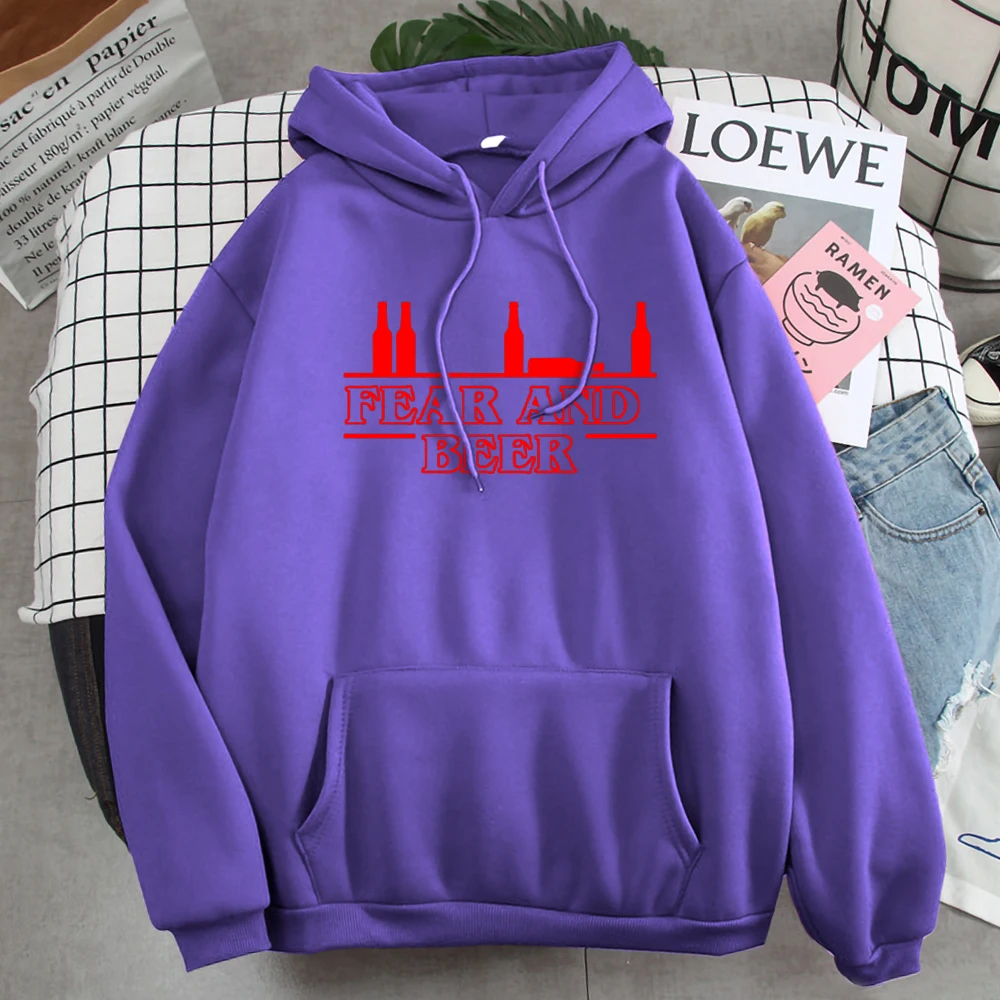 Stranger Beer Letters Rock Men Hoodies Streetwear Fashion Mens Sweatshirts Hip Hop Harajuku Men's Pullovers Grunge Clothing