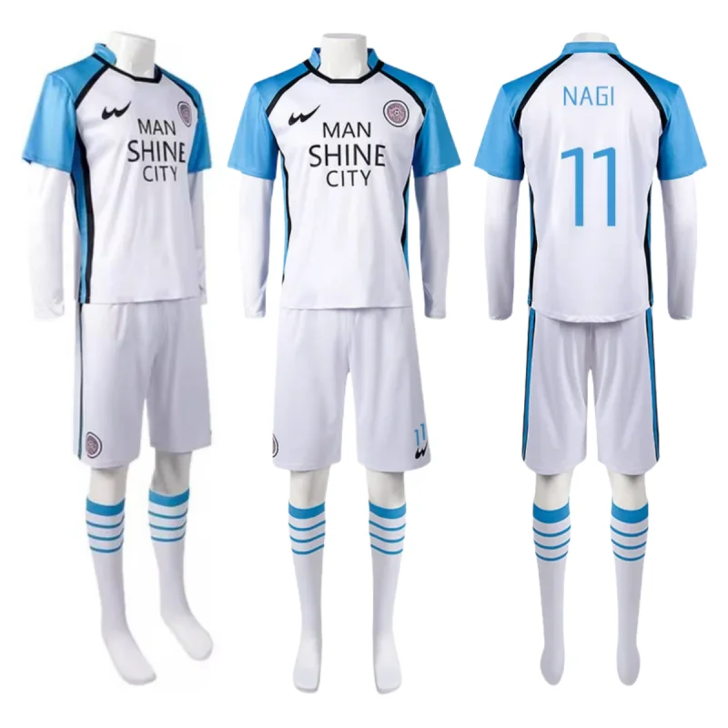 Anime Blue Lock NAGI disfraces Cosplay Seishiro Nagi pelucas MAN SHINE CITY equipo uniforme de fútbol # Conjunto de camiseta de fútbol 11 Nagi para hombre