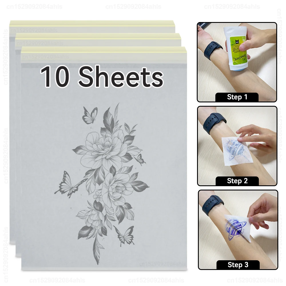 10 Sheets Tattoo Transfer Paper A4 Stencil Transfer Thermal Paper Copy Paper for Tattoo Transfer Machine Accessories Printer