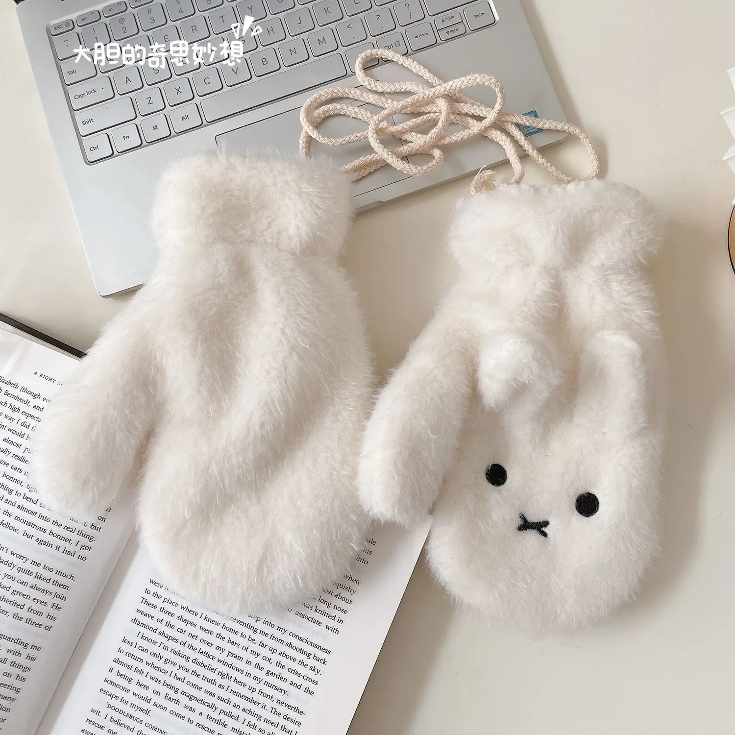 Kawaii MIffy Gloves High Appearance Level Anti-freeze Unisex Winter Warm Thick Mittens Christmas Gift