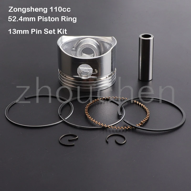 52.4mm Piston Ring 13mm Pin Set Kit Motorcycle pit dirt parts Zongsheng 110cc piston FOR 90 100 110 cc PIT DIRT BIKE ENGINE