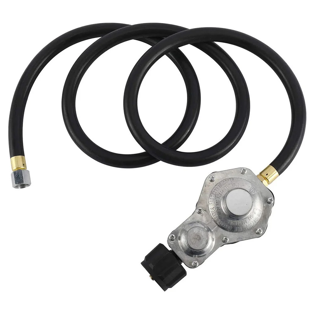 Easy attachment to LP tanks 5FT Two Stage Propane Regulator wHose with Type 1QCC 1 tank connection solid brass construction