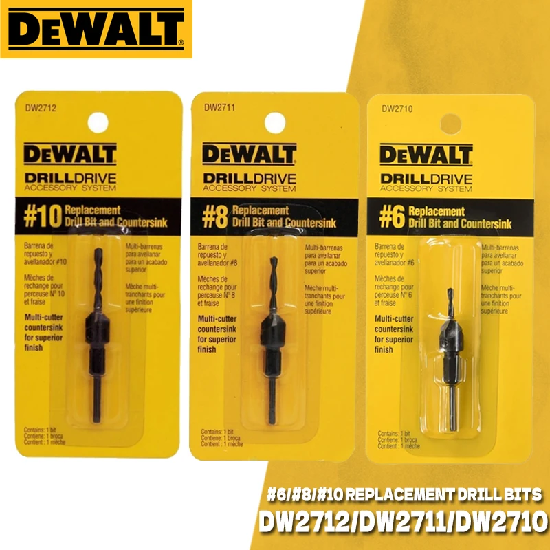 Conjunto de Brocas de Reposição Dewalt Dw2710 Dw2711 Dw2712 10 Acessórios para Perfuração e Escareamento de Madeira Escareadora