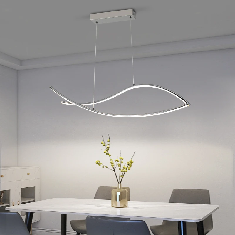 Scandinavian LED Restaurant Chandelier, Modern Art, Simple, Creative, Personality, Store Bar, Long Line Light